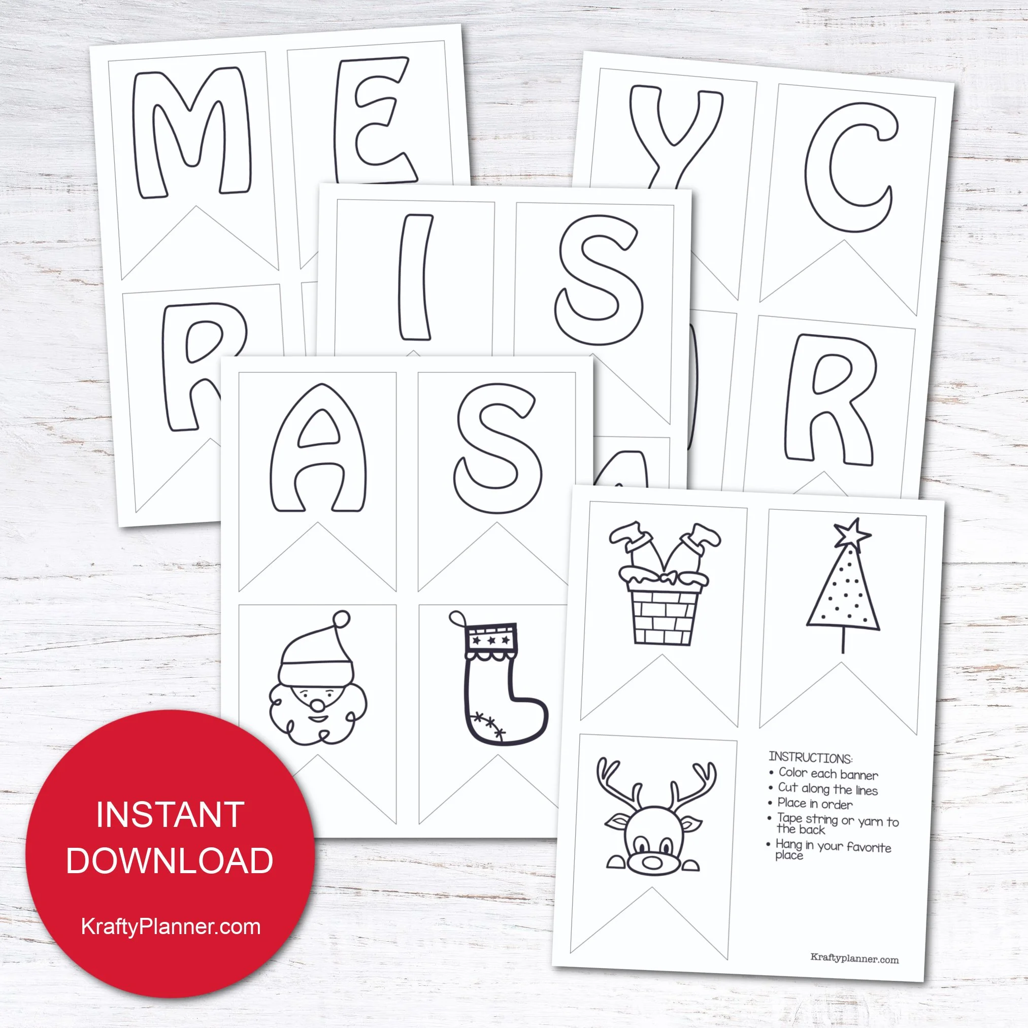 Merry Christmas Banner {Free Printable} — Krafty Planner